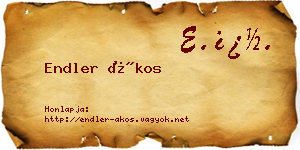 Endler Ákos névjegykártya